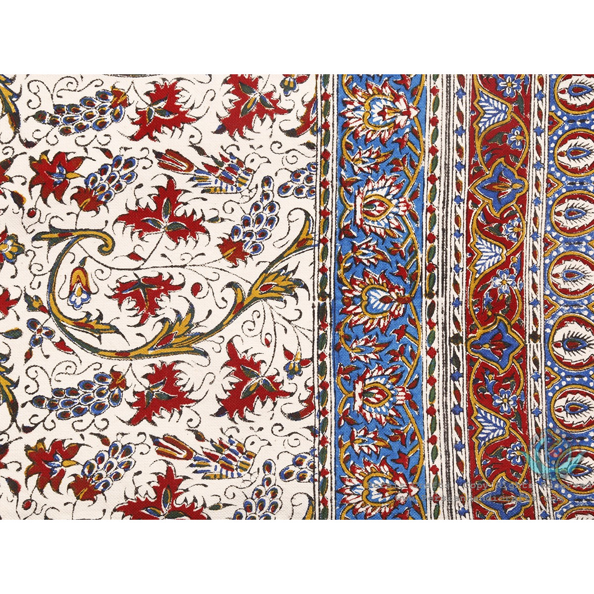 Persian Tapestry Grape & Flower Ghalamkar Bedspread or Tablecloth